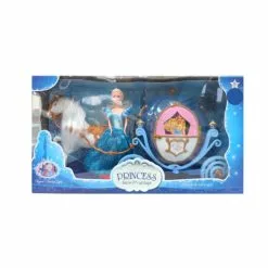 Barbie Set Poupee Princesse Chariot Et